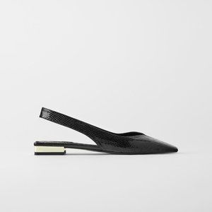 NWT Zara Sligback Contrasting Ballet Flats